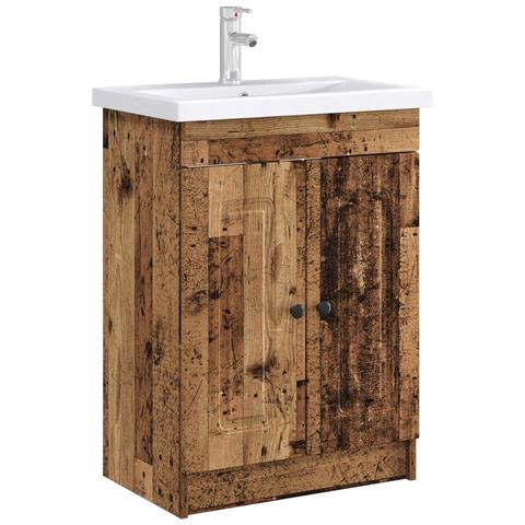 Mobiletto da bagno sotto il lavello Legno antico - Foto 2