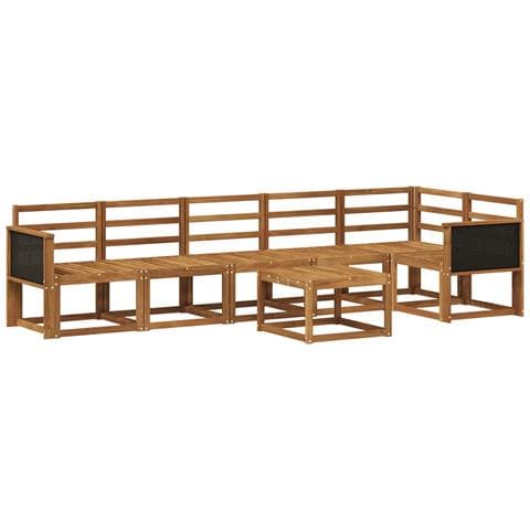 Set di divani da esterno 7 pcs Naturale - Foto 1