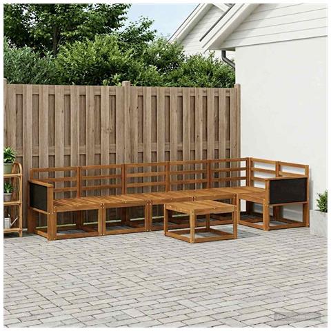 Set di divani da esterno 7 pcs Naturale - Foto 2
