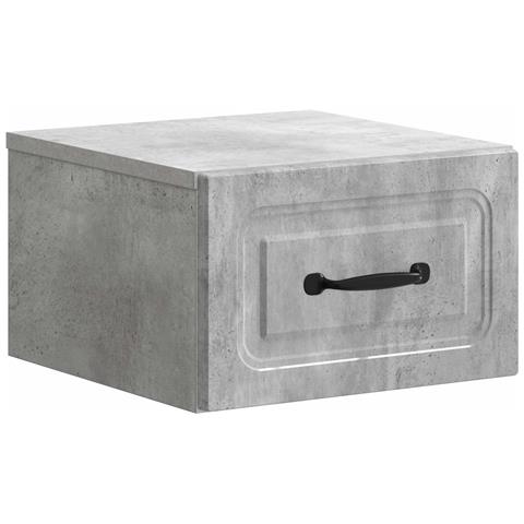 Mobiletto da notte a muro Grigio Cemento 34,5 x 33 x 20 cm - Foto 1