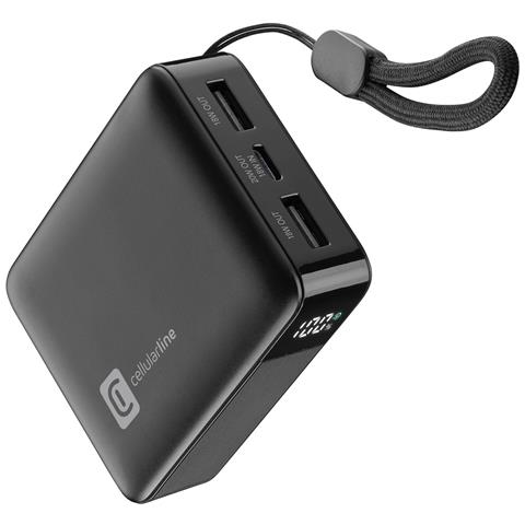 Power Bank 10.000 Power bank da 10.000 mAh dal design ultra-compatto, dotato di display LCD per il controllo immediato della carica e di Power Delivery 20W per una ricarica rapida ed efficiente. Laccio incluso per la massima praticità in movimento. - Foto 1