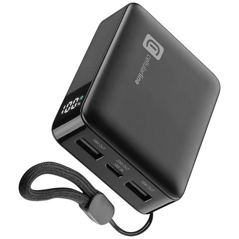 Power Bank 10.000 Power bank da 10.000 mAh dal design ultra-compatto, dotato di display LCD per il controllo immediato della carica e di Power Delivery 20W per una ricarica rapida ed efficiente. Laccio incluso per la massima praticità in movimento. - Foto 5