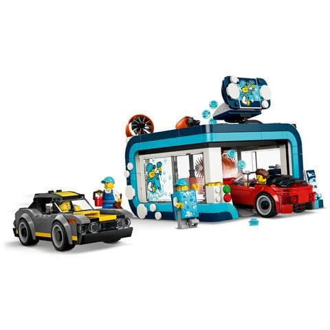 City 60497 Autolavaggio Drive-In Giocattolo con 2 Modellini di Auto, Funzione di Lavaggio e 4 Minifigure, Regalo da 6+ - Foto 17