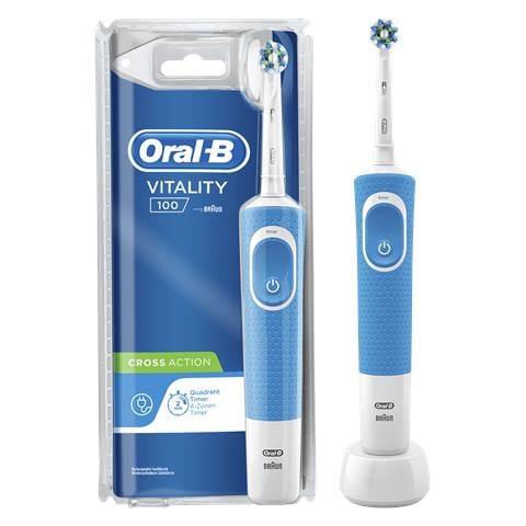 Vitality 100 Cross Action Adulto Spazzolino rotante-oscillante Blu - Foto 1