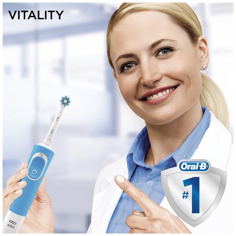 Vitality 100 Cross Action Adulto Spazzolino rotante-oscillante Blu - Foto 7