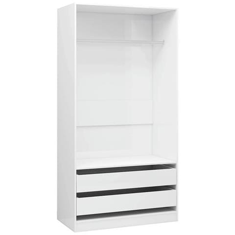 Armadio Bianco Lucido 100x50x200 cm in Legno Multistrato - Foto 1