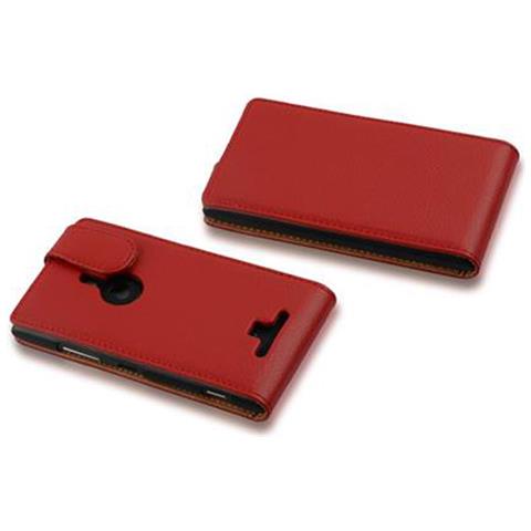 Custodia Compatibile Con Nokia Lumia 925 In Rosso Cremisi - Coperchio Protettivo In Design Flip Realizzato In Similpelle Testurizzata - Foto 6