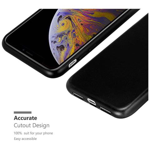 Custodia Compatibile Con Apple Iphone Xs Max In Nero Metallico - Coperchio Protettivo In Silicone Tpu Flessibile - Foto 9