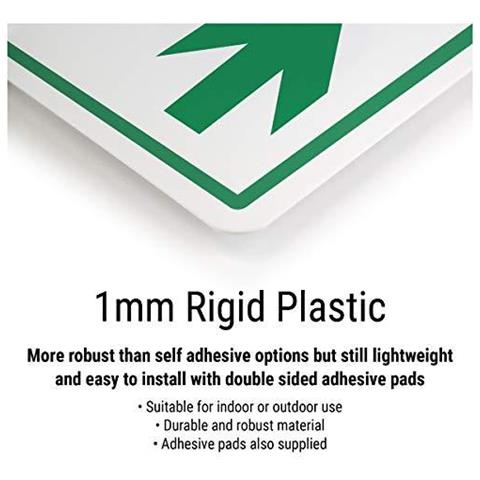 Segno Vsafety Fuoco Exit Freccia Sinistra - Paesaggio - 300 Millimetri X 100 Mm - 1 Millimetro In Plastica Rigida - Foto 3