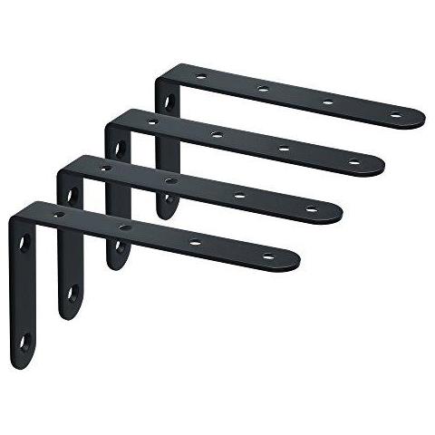 Mensola Staffa Dangolo Brace Staffa Angolare Griglia Di Attaccatura Di Parete 125 Millimetri 75 Mm In Acciaio Inox Nero Opaco Finito 4 Pezzi Ej5207b-4p - Foto 1