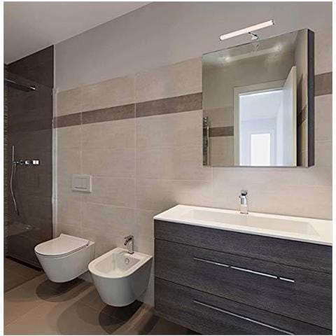 Chrome Luce Rivestimento Dello Specchio Del Led Bagno Luce Make-up Light Bagno Luce Del Governo A Plafone Luce Illuminazione Del Governo Della Luce Del Morsetto Bianco Neutro 4000k 8w 230 V 640lm Ip44 Lunghezza 400 Millimetri - Foto 4