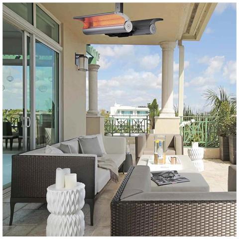 Stufa Infrarossi Soffitto Doppio Riscaldatore Riflettente A Soffitto Da 4000w Grigio Realizzate In Acciaio Inox E Alluminio Anodizzato Di Altissima Qualita Grado Di Protezione Ip65 Telecomando - Foto 1