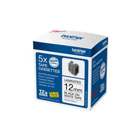 TZE-231M5 nastro per etichettatrice Nero su bianco - Foto 1