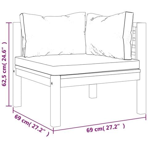 Set Divani Da Giardino 7 Pz Con Cuscini Crema In Legno Acacia - Foto 2