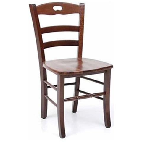 Sedia In Legno Loris Con Seduta In Legno Massello Noce Scuro - Foto 4