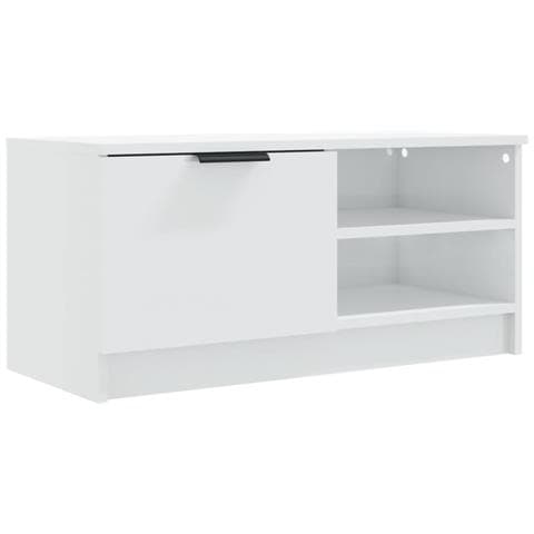 Mobile Porta Tv Bianco Lucido 80x35x45 Cm In Legno Multistrato - Foto 1