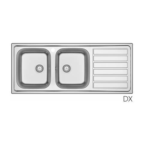 Lavello Incasso Acciaio Inox 120x50 Cm Con Gocciolatoio Dx - Foto 1