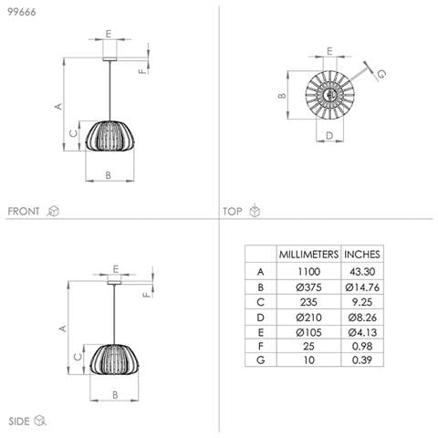 Lampadario Contemporaneo Encinitos 1 Luce Acciaio Nero E Oro - Foto 2