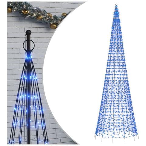 Illuminazione Albero di Natale su Pennone 1534LED Blu 500cm - Foto 1