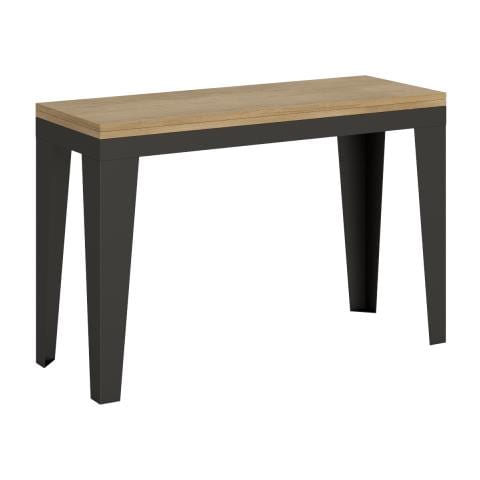 Tavolo Apribile 120x45/90 Cm Flame Double Telaio Antracite - Bianco Frassino - Foto 1