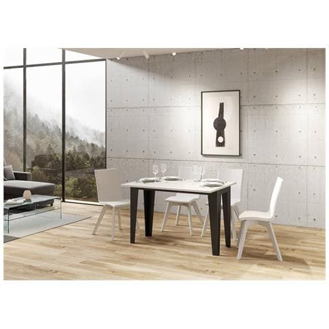Tavolo Apribile 120x45/90 Cm Flame Double Telaio Antracite - Bianco Frassino - Foto 2