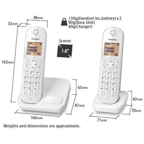 KX-TGC412FRW telefono Telefono DECT Identificatore di chiamata Bianco - Foto 7