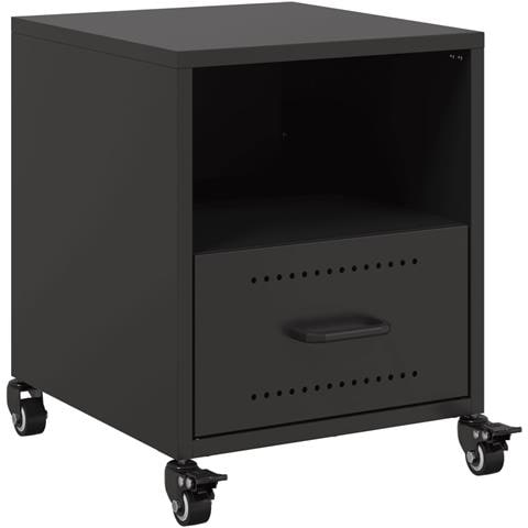 Comodino Nero 36x39x43,5 cm in Acciaio - Foto 1