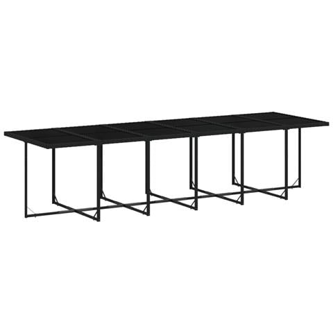 Set Da Pranzo Da Giardino 17 Pz Con Cuscini Nero In Polyrattan - Foto 3