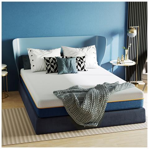 Materasso Memory 140x190, Alto 20 Cm, Materassi Memory Foam Con Gel, Media Rigidità, Ortopedico, Anallergico, Sfoderabile, 140x190x20cm - Foto 1