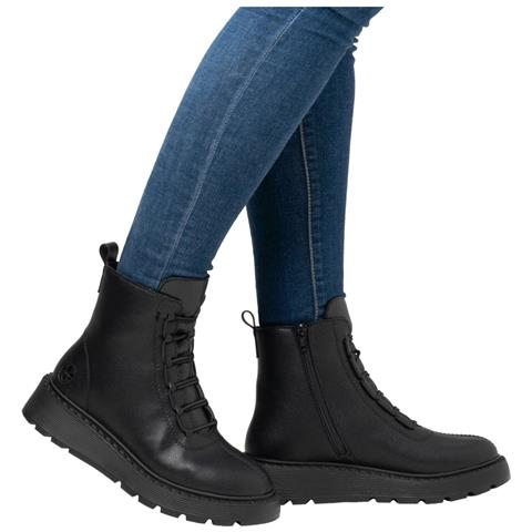 Black Casual Closed Ladies Mid Height Boots Stivaletti Pelle Scarpe Donna Nero Eu 38, 70450-00 - Foto 2