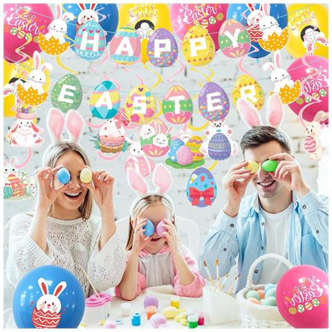 Ghirlanda Di Palloncini In Lattice E Carta - Decorazione Pasquale 3m, 39 Pezzi - Foto 2