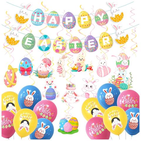 Ghirlanda Di Palloncini In Lattice E Carta - Decorazione Pasquale 3m, 39 Pezzi - Foto 1