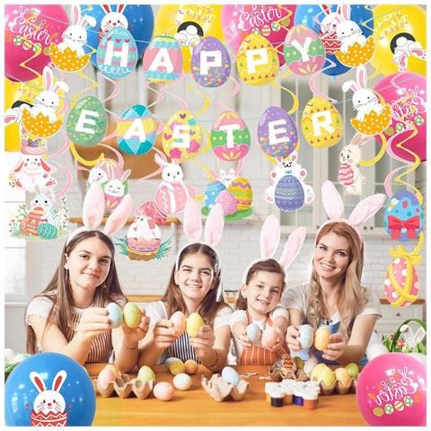 Ghirlanda Di Palloncini In Lattice E Carta - Decorazione Pasquale 3m, 39 Pezzi - Foto 6