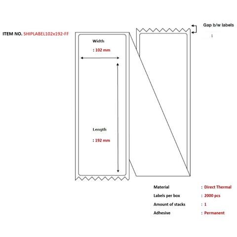 SHIPLABEL102X192-FF etichetta per stampante - Foto 1