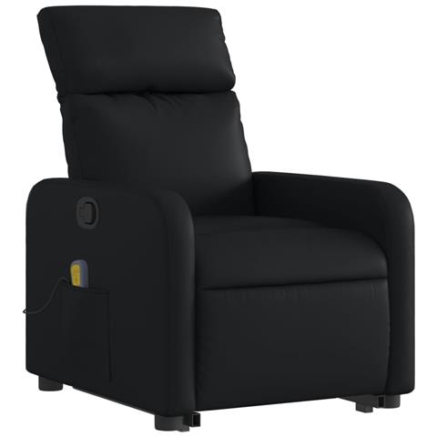 Poltrona Alzapersona Reclinabile Massaggio Nero Similpelle - Foto 3