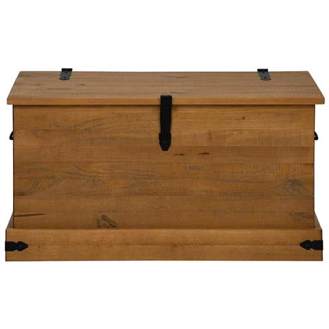 Cassapanca Halden 91x48x47 Cm In Legno Massello Di Pino - Foto 3