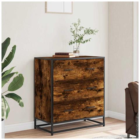 Credenza Rovere Fumo 68x35x76 Cm In Truciolato - Foto 3