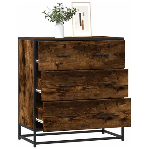 Credenza Rovere Fumo 68x35x76 Cm In Truciolato - Foto 1