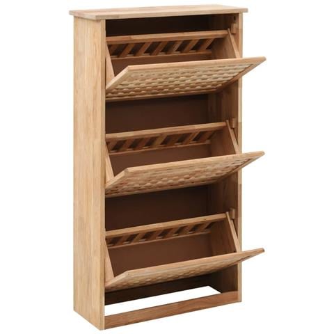 Panca Con Scarpiera 55x20x104 Cm In Legno Massello Di Noce - Foto 1