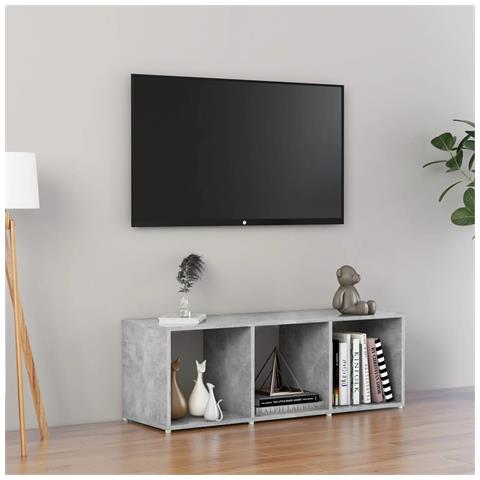 Mobile Porta Tv Grigio Cemento 107x35x37 Cm Legno Multistrato - Foto 8