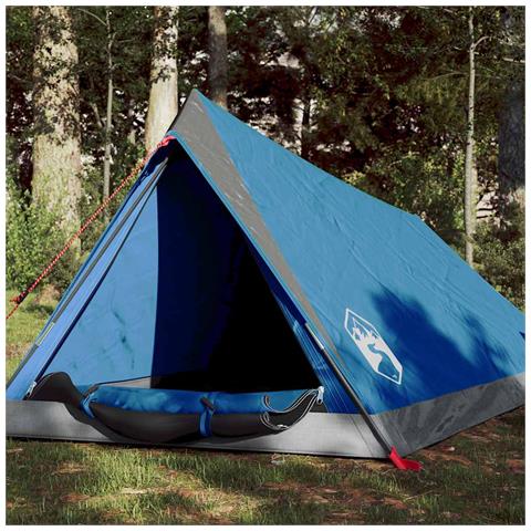 Tenda da Campeggio per 2 Persone Blu Impermeabile - Foto 1