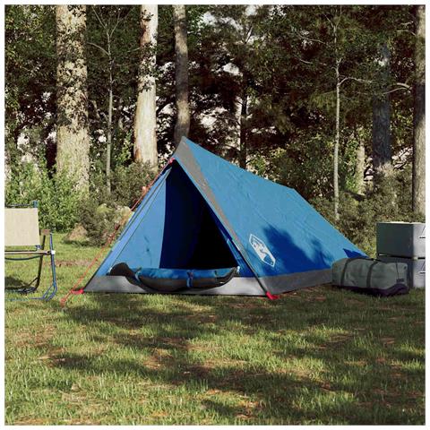 Tenda da Campeggio per 2 Persone Blu Impermeabile - Foto 2