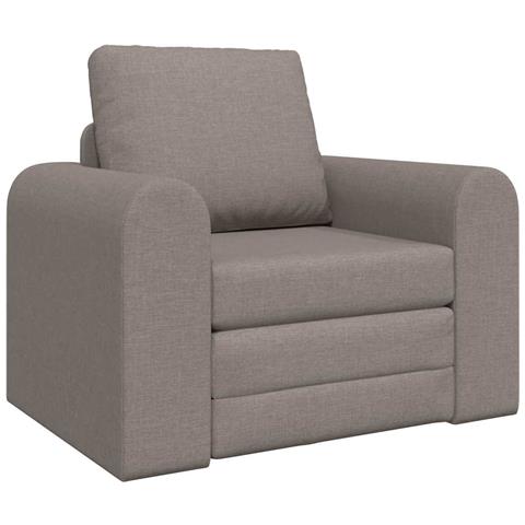 Divano Letto a Pavimento 2-in-1 Tortora 98x71x83 cm Tessuto - Foto 1