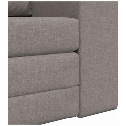 Divano Letto a Pavimento 2-in-1 Tortora 98x71x83 cm Tessuto - Foto 9
