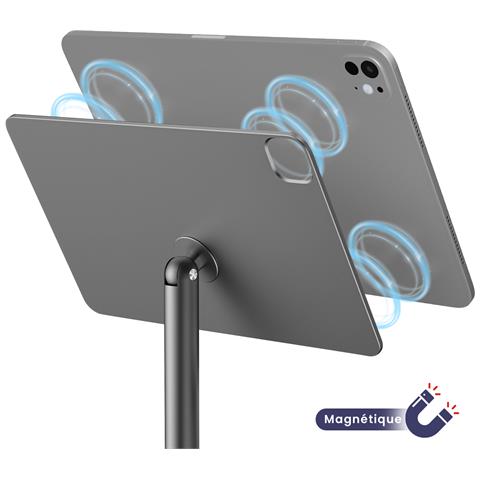 Ipad Pro 11' 2024 2025 Supporto Da Tavolo In Alluminio Ruotabile A 360°, Grigio - Foto 2
