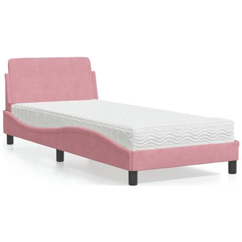 Letto con Materasso Rosa 90x200 cm in Velluto - Foto 2