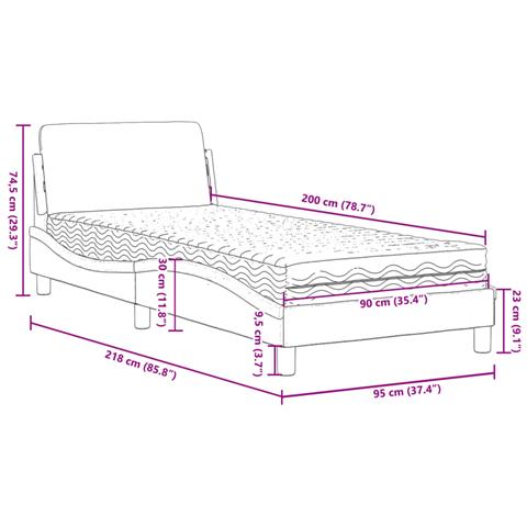 Letto con Materasso Rosa 90x200 cm in Velluto - Foto 9