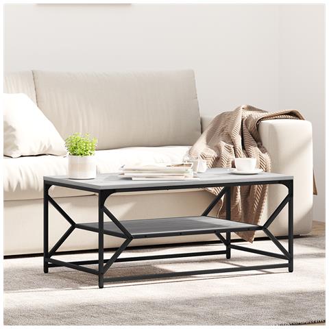 Tavolino da caffè con ripiano Grigio Sonoma 90x50x40 cm in Legno ingegnerizzato - Foto 2