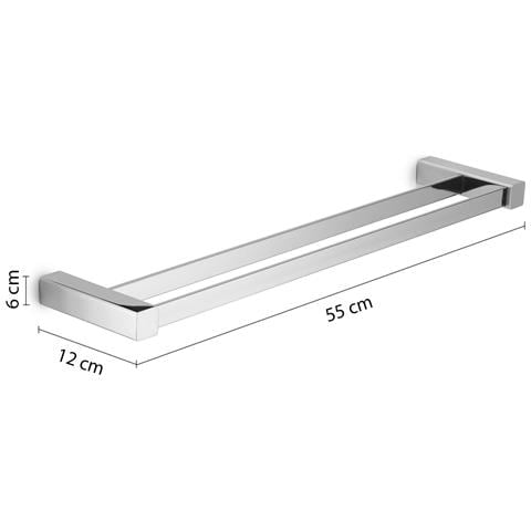 Portasalviette Doppio Da Muro In Acciaio Inox, Alluminio E Cromall Sg22 Serie Spluga Cromato - Foto 2