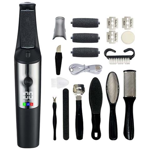 Lima Elettrica Per Piedi Rimozione Calli - Set Pedicure Automatico Con 10 Pezzi Black - Foto 1